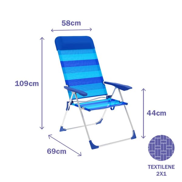 Folding Chair Marbueno Raidat Sininen 69 x 109 x 58 cm