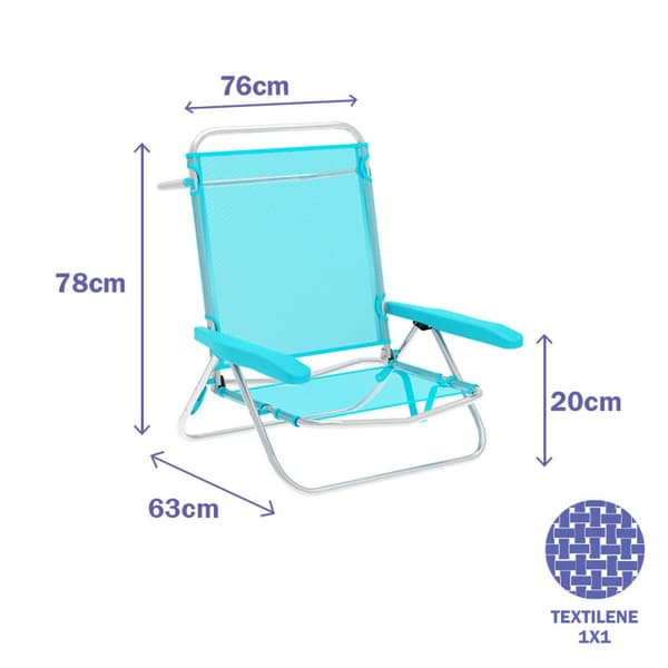 Folding Chair Marbueno Akvamariini 63 x 78 x 76 cm