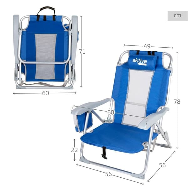 Strandkurv Aktive Blå Hvid 49 x 78 x 56 cm (2 enheder)