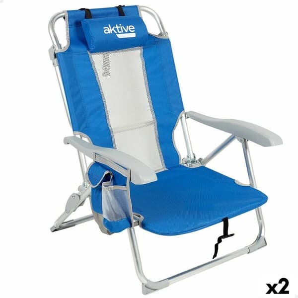 Strandkurv Aktive Blå Hvid 49 x 78 x 56 cm (2 enheder)