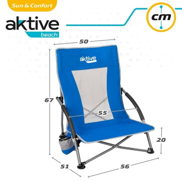 Strandkurv Aktive Blå 50 x 67 x 51 cm (4 enheder)
