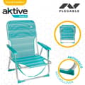 Miniatyrbild 4 av 7: Strandstol Aktive Turkos 44 x 72 x 35 cm Aluminium Hopfällbar (4 antal)