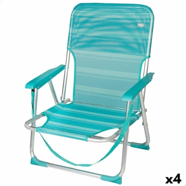 Strandkurv Aktive Turkisblå 44 x 72 x 35 cm Aluminium Foldbar (4 enheder)