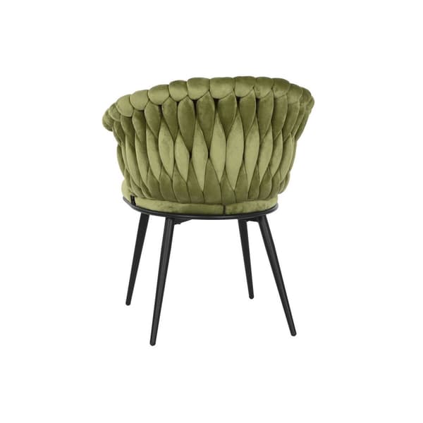 Tuoli DKD Home Decor Musta Vihreä Polyesteri Sametti Metalli 66 x 60 x 84 cm