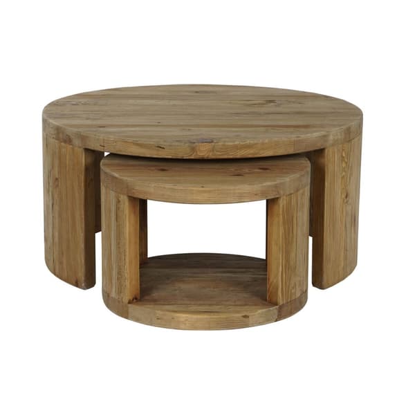 Set of 2 tables Home ESPRIT Puu 99 x 99 x 48 cm