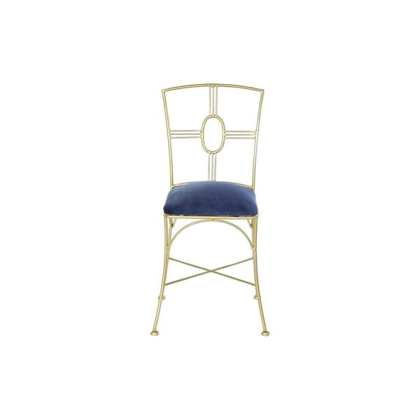 Middagsstol DKD Home Decor Blå Gyllen 45 x 42 x 88,5 cm