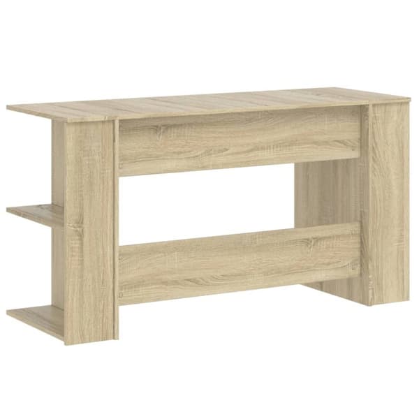 vidaXL Skrivbord sonoma-ek 140x50x75 cm konstruerat trä