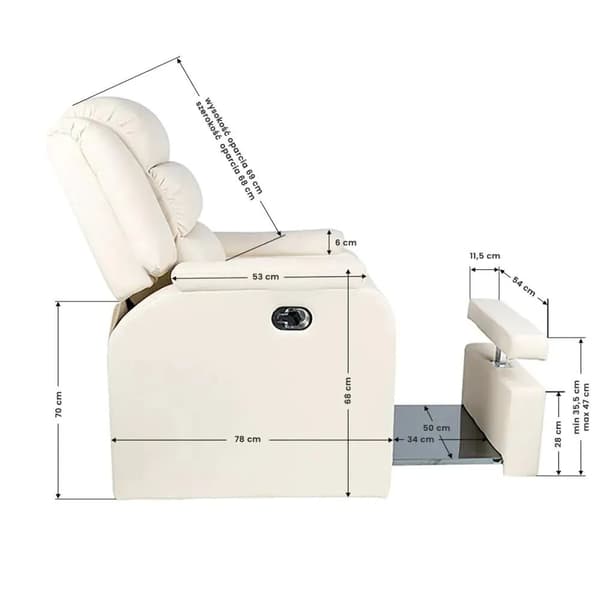 Activeshop Spa & Pedikyr stol HILTON, creme