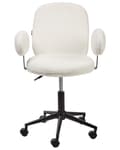 Miniatyrbild 5 av 10: Kontorsstol Off-White Bouclé Höjdjusterbar bas Modernt hemmakontor