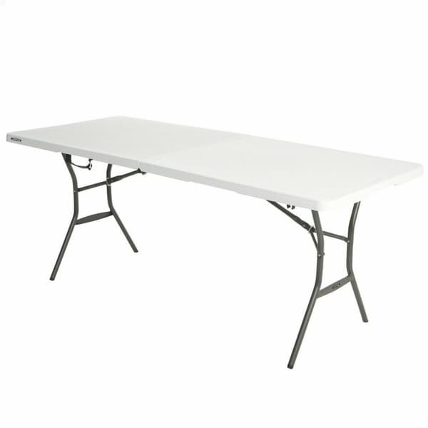 Sammenklappeligt bord Lifetime Hvid Rektangulær Stål Plastik 185 x 76 x 74 cm