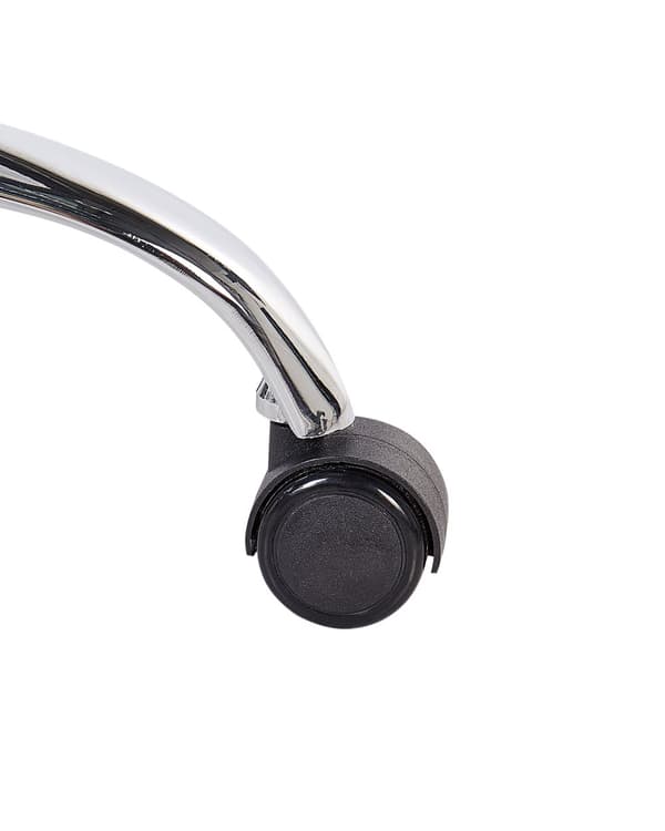 Kontorsstol Beige Konstläder Metall Ergonomisk Hållbar Nylonhjul