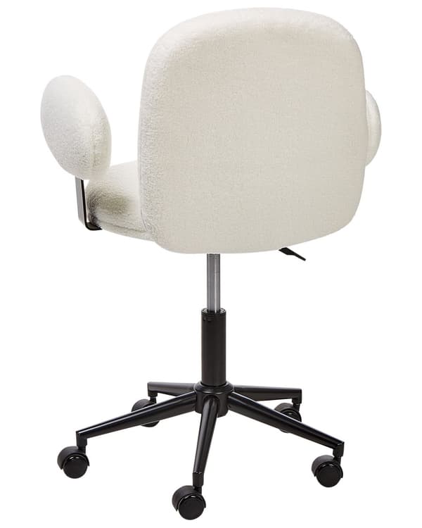 Kontorstol Off-White Boucle Højdejusterbar base Moderne hjemmekontor kontorartikler