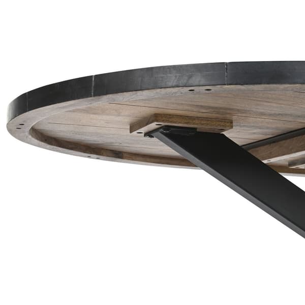 Matsalsbord DKD Home Decor Svart Naturell Metall Mangoträ 200 x 100 x 76 cm
