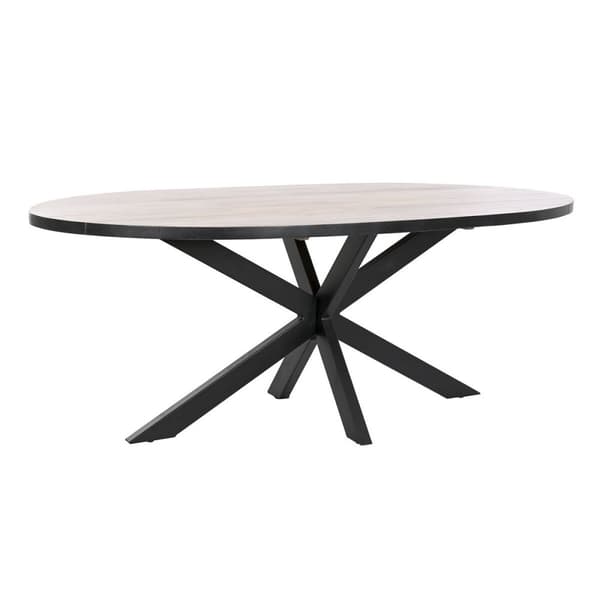 Spisebord DKD Home Decor Sort Natur Metal Mangotræ 200 x 100 x 76 cm