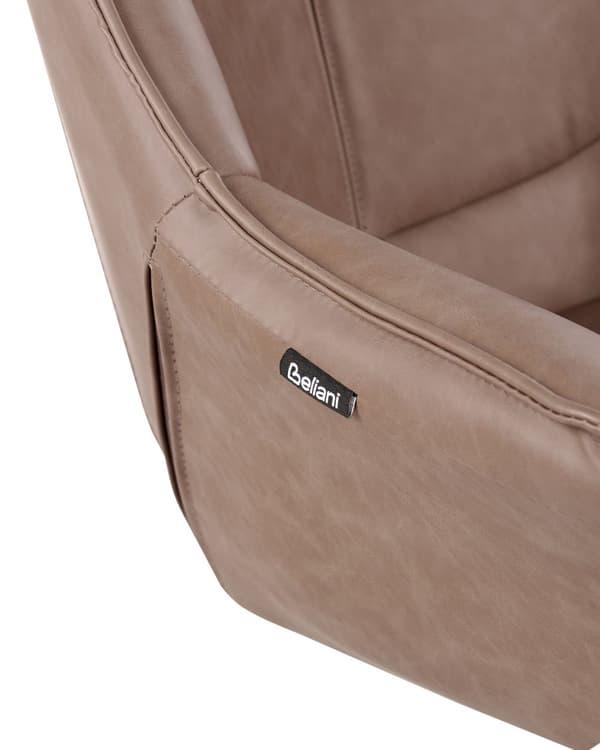 Kontorsstol Brun Konstläder Justerbar Höjd Elegant Design Hemmakontor