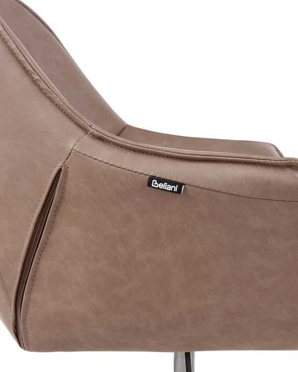 Kontorsstol Brun Konstläder Justerbar Höjd Elegant Design Hemmakontor