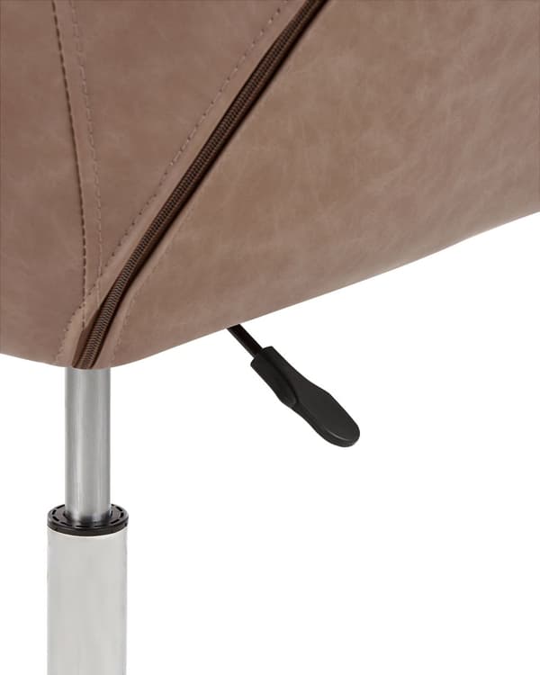 Kontorsstol Brun Konstläder Justerbar Höjd Elegant Design Hemmakontor