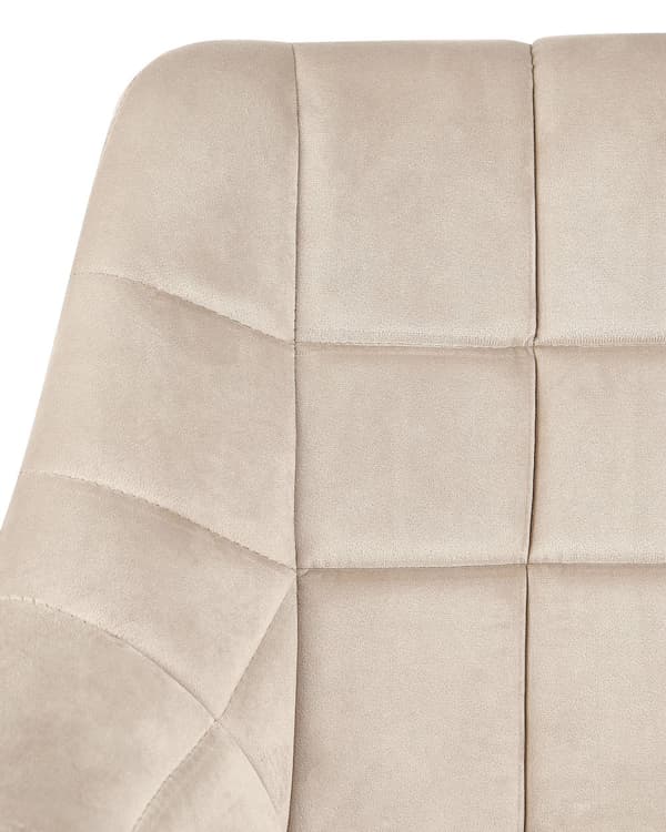 Kontordrejestol Beige Velour Højdejusterbar