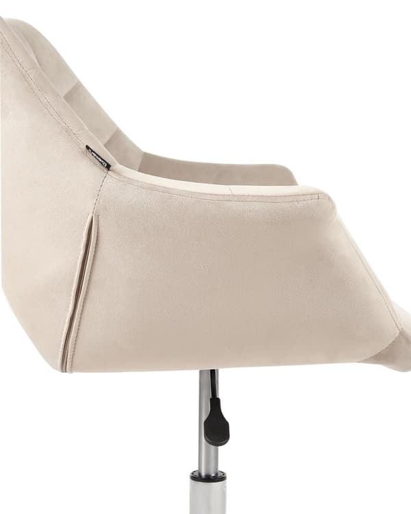Kontordrejestol Beige Velour Højdejusterbar
