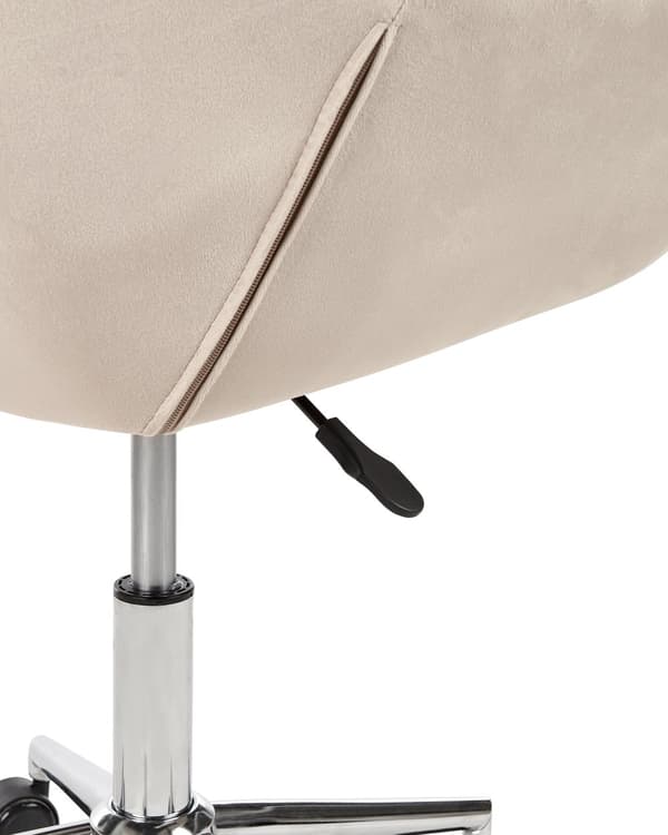 Kontordrejestol Beige Velour Højdejusterbar