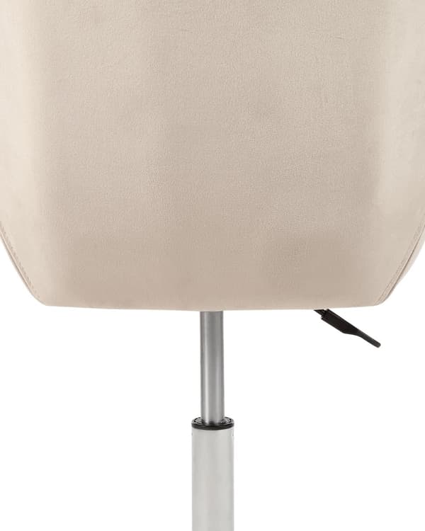 Kontordrejestol Beige Velour Højdejusterbar
