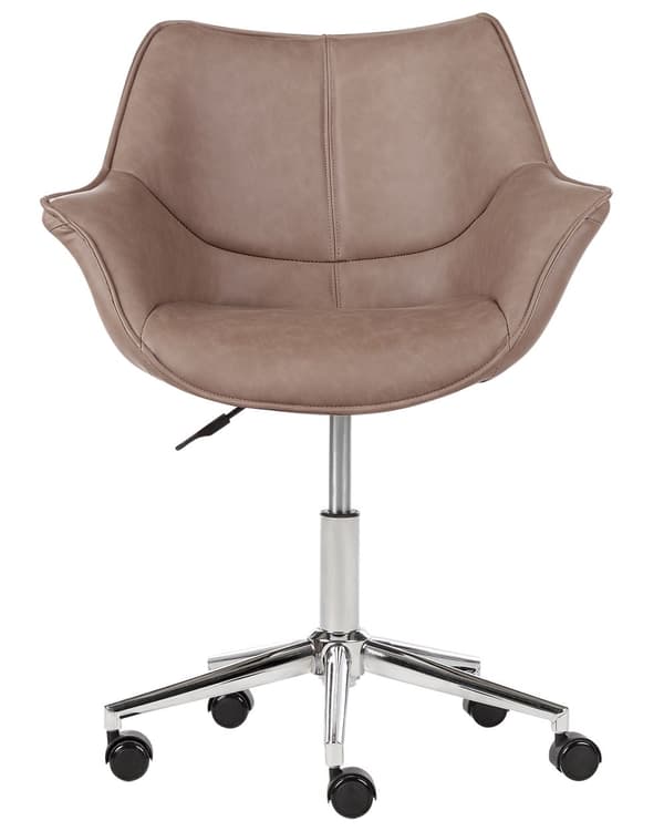Kontorstol Lysebrunt Kunstskinn Høydejusterbar Elegant kontorstol Moderne Design