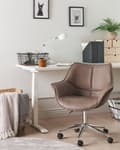 Miniatyrbilde 2 av 11: Kontorstol Lysebrunt Kunstskinn Høydejusterbar Elegant kontorstol Moderne Design
