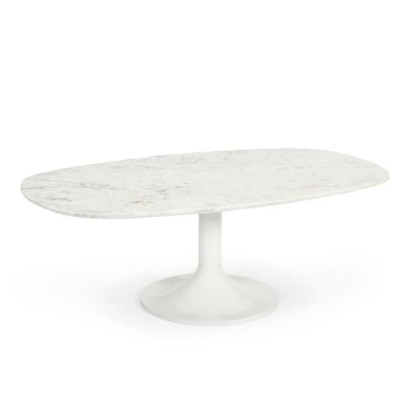 Soffbord Home ESPRIT Vit Metall Marmor 120 x 70 x 39 cm