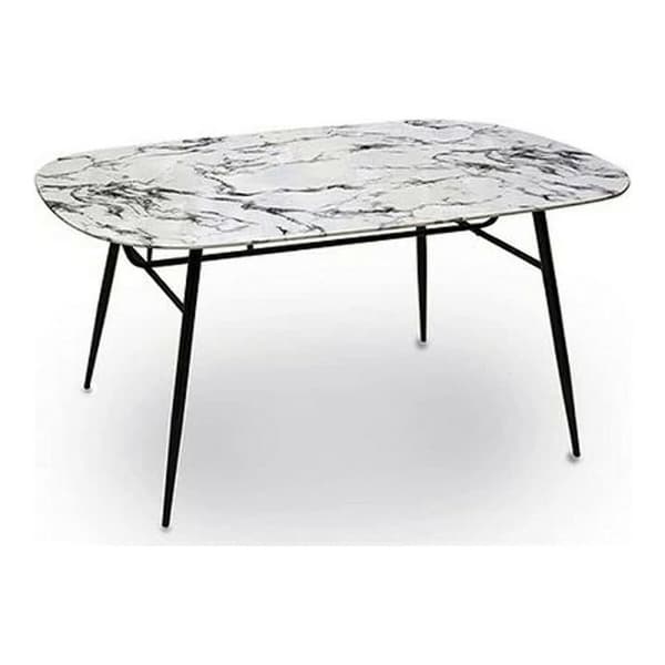 Sivupöytä Valkoinen Musta Metalli Karaistu lasi 90 x 76,5 x 160 cm