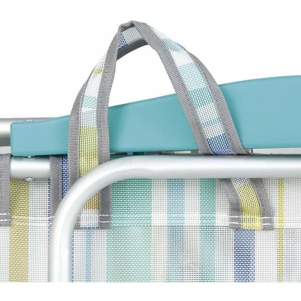 Fällbar stol med nackstöd 80 x 65 x 45 cm Multipla positioner Randig