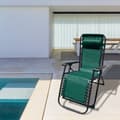 Miniatyrbild 3 av 3: Marbueno Fällbar Solstol Stål Med Kudde Trädgård och Pool 90X66X108 cm Noll Tyngdkraft Grön 10008