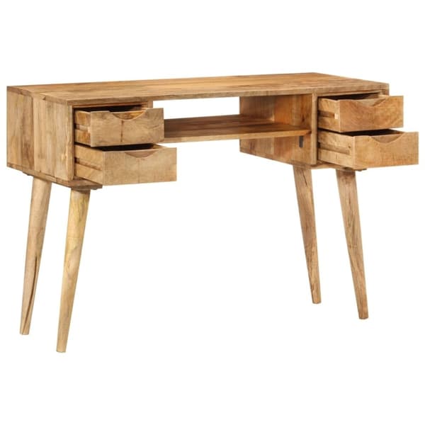 vidaXL skrivebord med skuffer 110x47x76 cm massivt mangotræ
