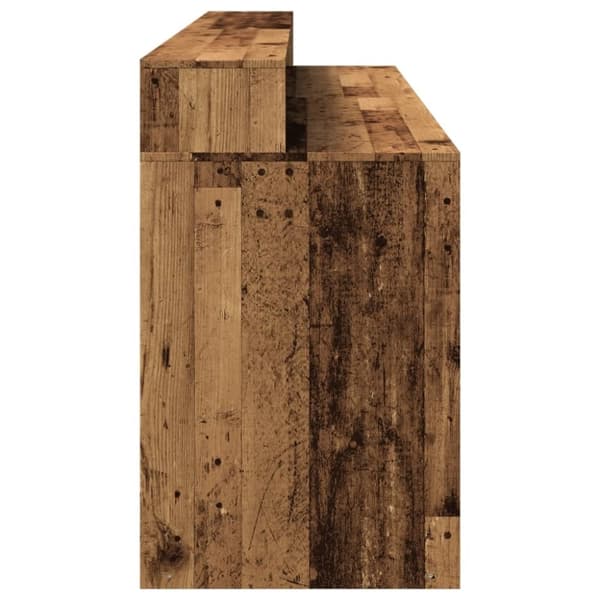 vidaXL Työpöytä LED-valoilla vanha puu 200x55x91 cm tekninen puu
