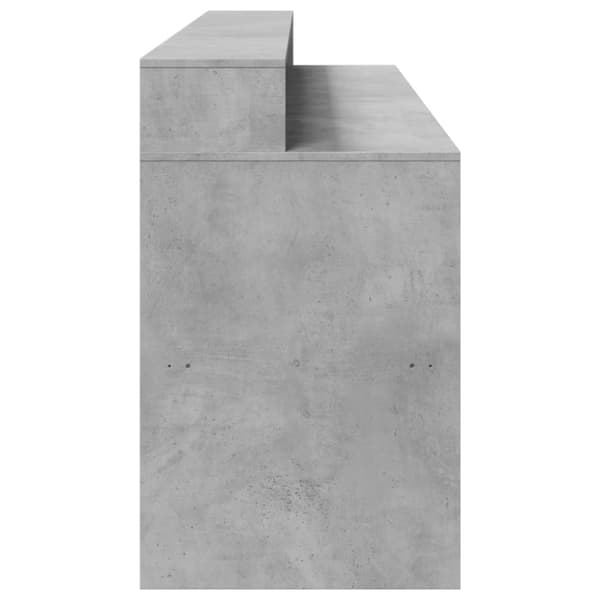 vidaXL Työpöytä LED-valoilla betoninharmaa 200x55x91 cm tekninen puu