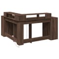 Miniatyrbillede 9 af 11: vidaXL skrivebord med LED-lys 152x152x91 cm konstrueret træ brunt eg