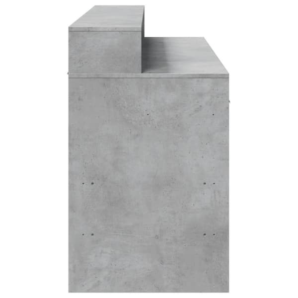 vidaXL Työpöytä LED-valoilla betoninharmaa 140x55x91 cm tekninen puu