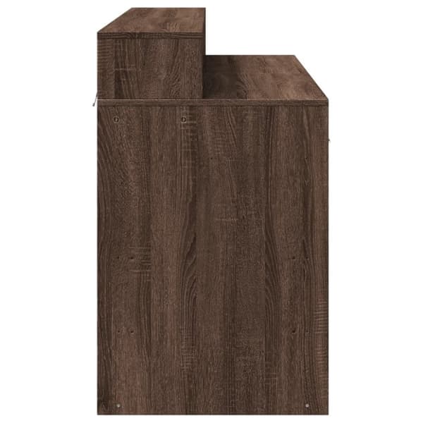 vidaXL Työpöytä LED-valoilla ruskea tammi 120x55x91 cm tekninen puu