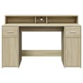 Miniatyrbilde 7 av 11: vidaXL Skrivebord med LED-lys sonoma eik 140x55x91 cm konstruert tre