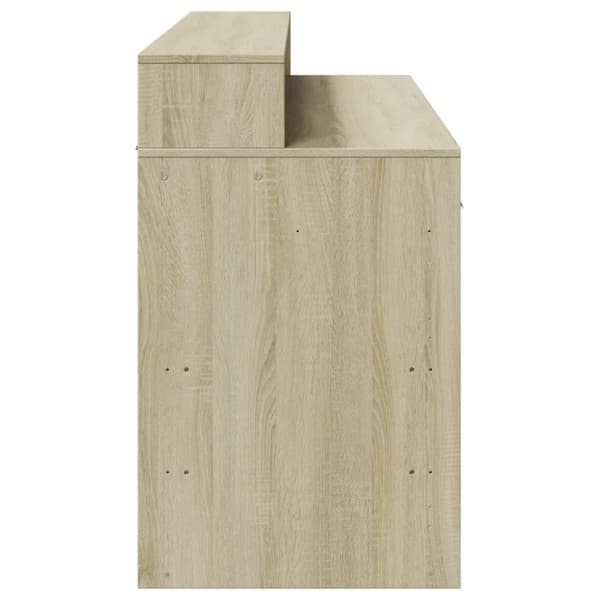 vidaXL Skrivebord med LED-lys sonoma eik 140x55x91 cm konstruert tre