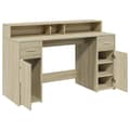 Miniatyrbilde 10 av 11: vidaXL Skrivebord med LED-lys sonoma eik 140x55x91 cm konstruert tre