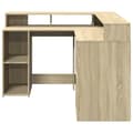 Miniatyrbilde 7 av 11: vidaXL Skrivebord med LED-lys sonoma eik 130x130x91 cm konstruert tre