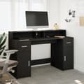 Miniatyrbilde 5 av 11: vidaXL Skrivebord med LED-lys svart 140x55x91 cm konstruert tre