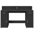 Miniatyrbilde 7 av 11: vidaXL Skrivebord med LED-lys svart 140x55x91 cm konstruert tre