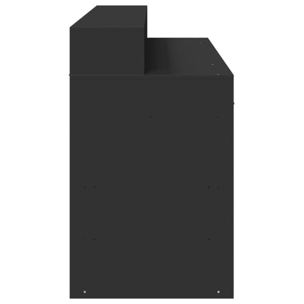 vidaXL Skrivebord med LED-lys svart 140x55x91 cm konstruert tre