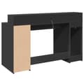 Miniatyrbilde 9 av 11: vidaXL Skrivebord med LED-lys svart 140x55x91 cm konstruert tre