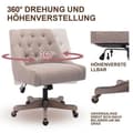 Miniatyrbild 2 av 4: 360° vridbar kontorsstol, kontors- och datorstol, ergonomisk design, träben, justerbar höjd, brunaktig