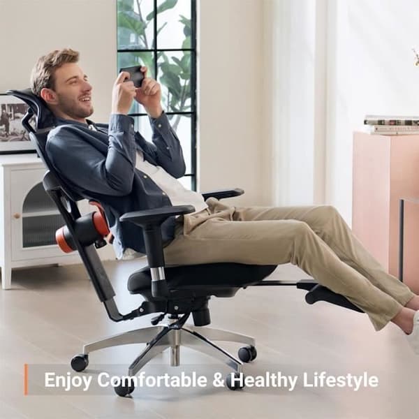 Kontorsstol NEWTRAL Chair Pro NT002 Ergonomisk adaptiv stol för nedre ryggen, justerbart armstöd, nackstöd, fotstöd