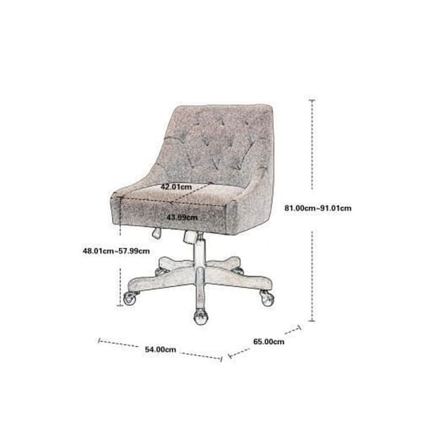 360° vridbar kontorsstol, kontors- och datorstol, ergonomisk design, träben, justerbar höjd, blå