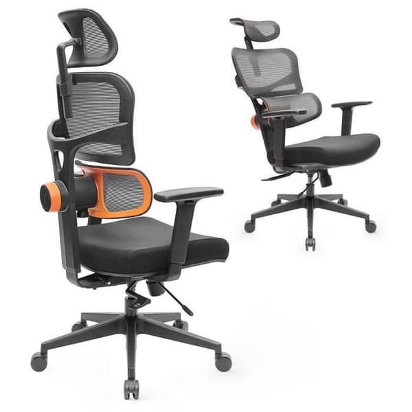 Kontorsstol NEWTRAL NT001 Adaptiv ergonomisk stol med ryggstöd, justerbart armstöd, nylonbas
