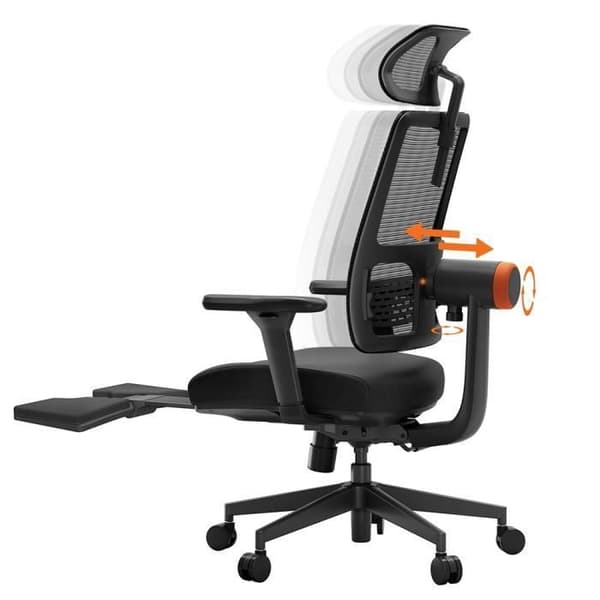 NEWTRAL MagicH-BP ergonomisk stol med fotstöd - Svart - Kontor - Vuxen - Faux - Modern - Design